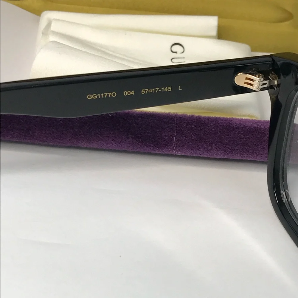 New Authentic Gucci GG1177O Eyeglasses 004 - Black - Transparent